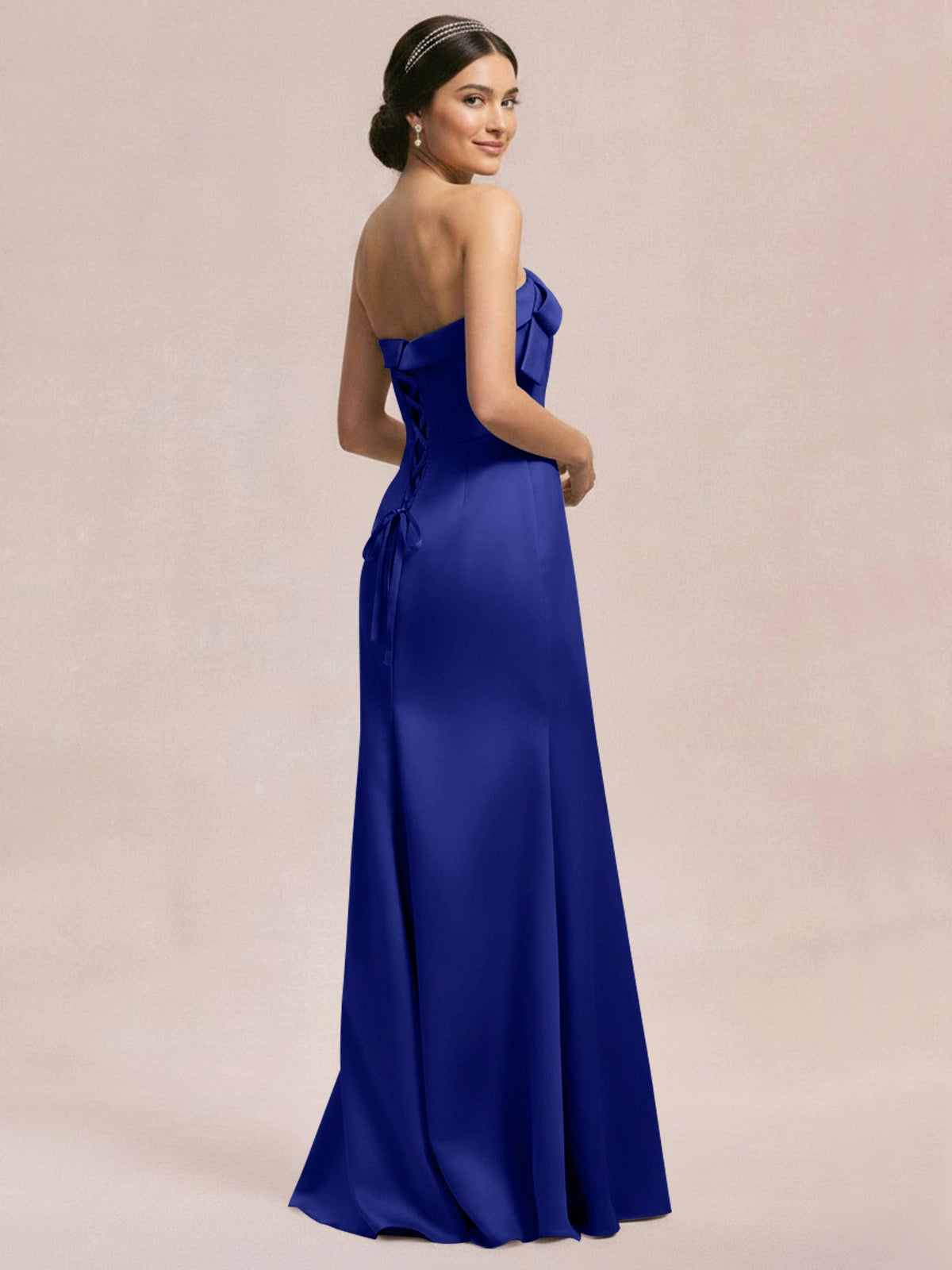 Satin Bow Accent Bridesmaid Dress 