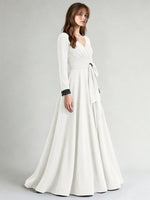Stretch Satin Mother of the Bride Dress with Crystal