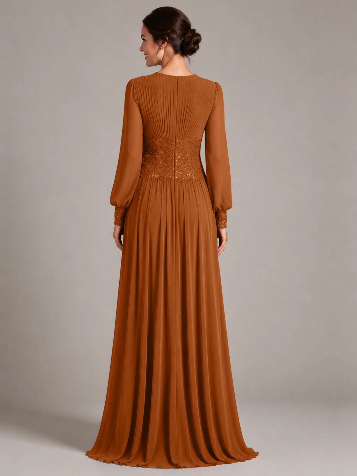 Chiffon Mother of the Bride Dress with Jewel Neckline 
