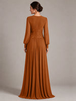Chiffon Mother of the Bride Dress with Jewel Neckline 