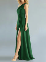 One-Shoulder Bridesmaid Dress with Slit