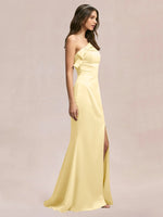 Satin Bow Accent Bridesmaid Dress 