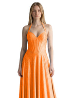 Halter Beaded Prom Dress 