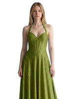Halter Beaded Prom Dress 