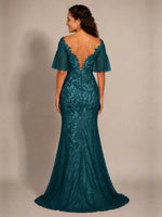 Mermaid Mother of the Bride Dress with V-neck 