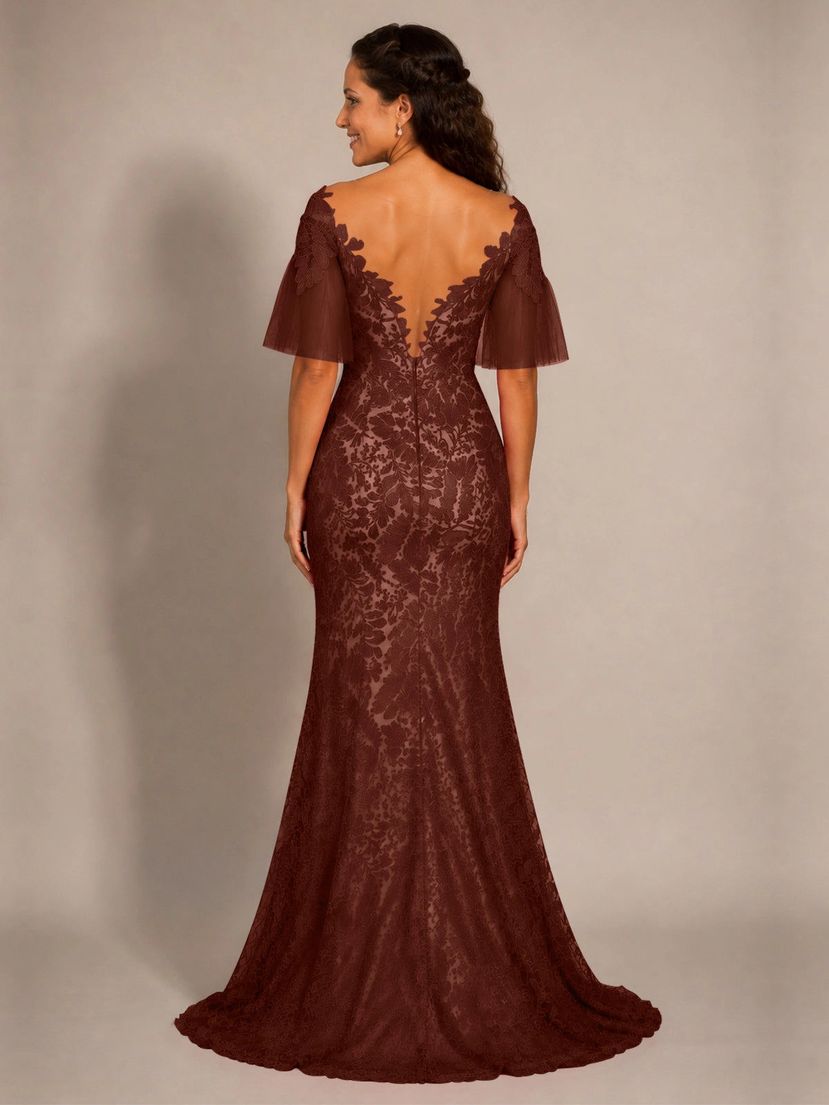 Mermaid Mother of the Bride Dress with V-neck 