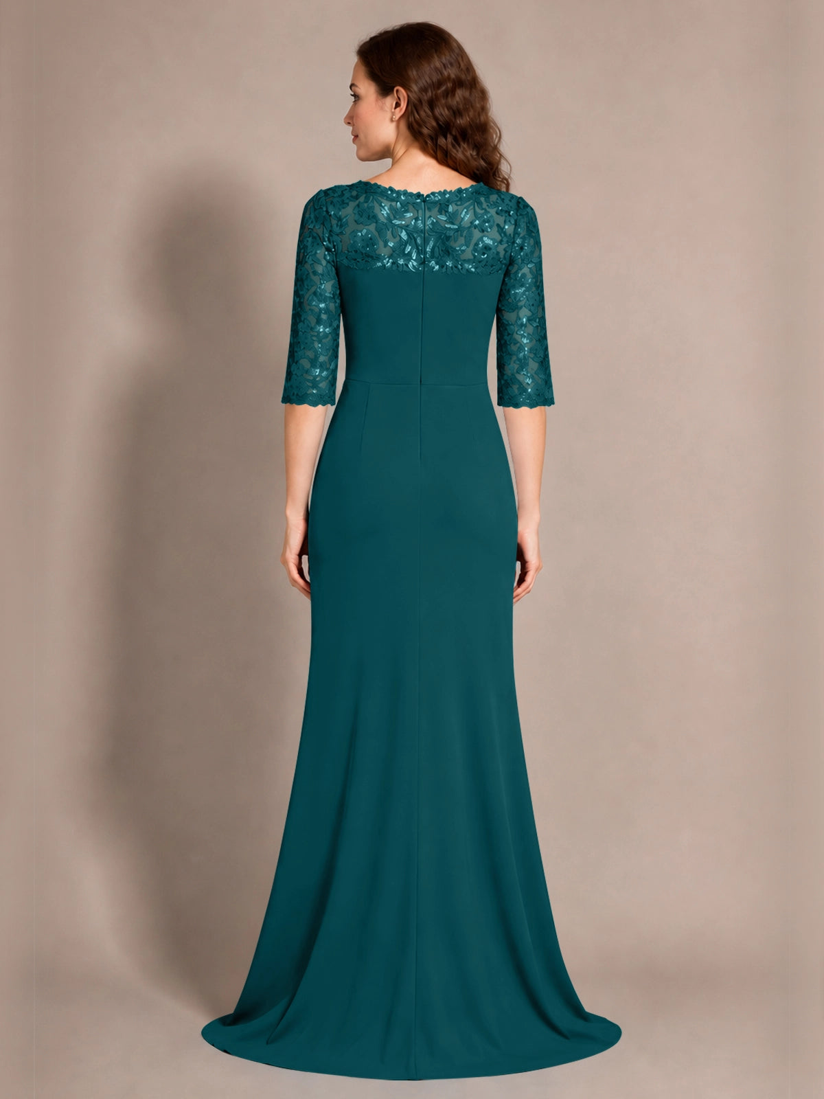 Lace Mother of the Bride Dress with Applique 