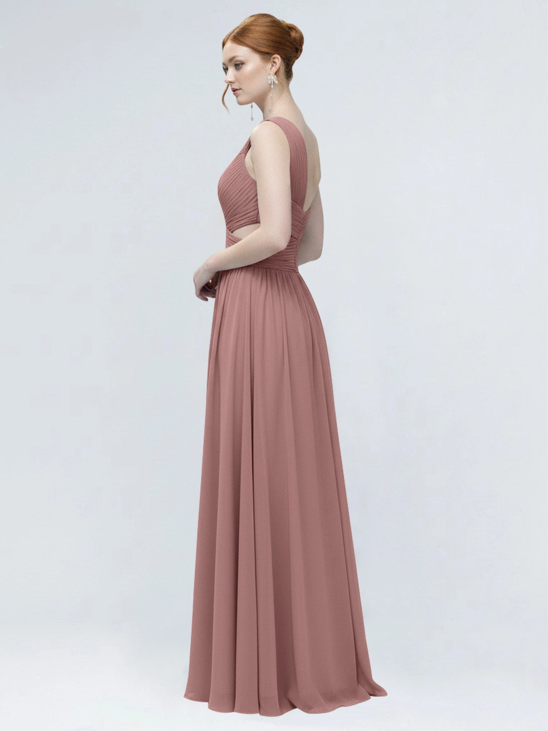 One-Shoulder Side Cut-Out Bridesmaid Dress 