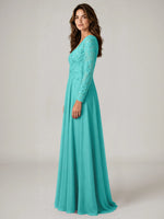 A-line Mother of the Bride Dress with Appliques