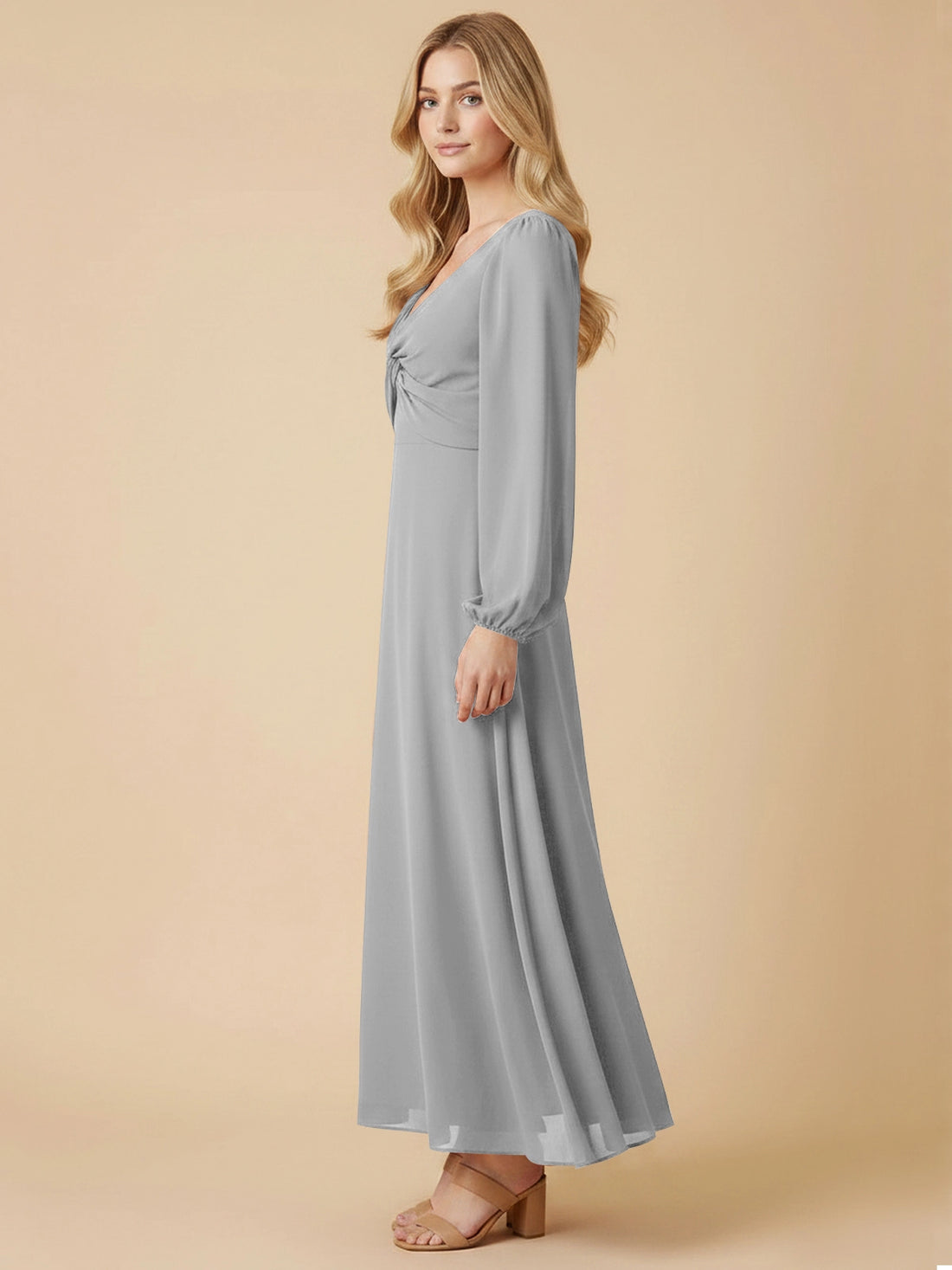 A-line Bridesmaid Dress with Long Sleeves 