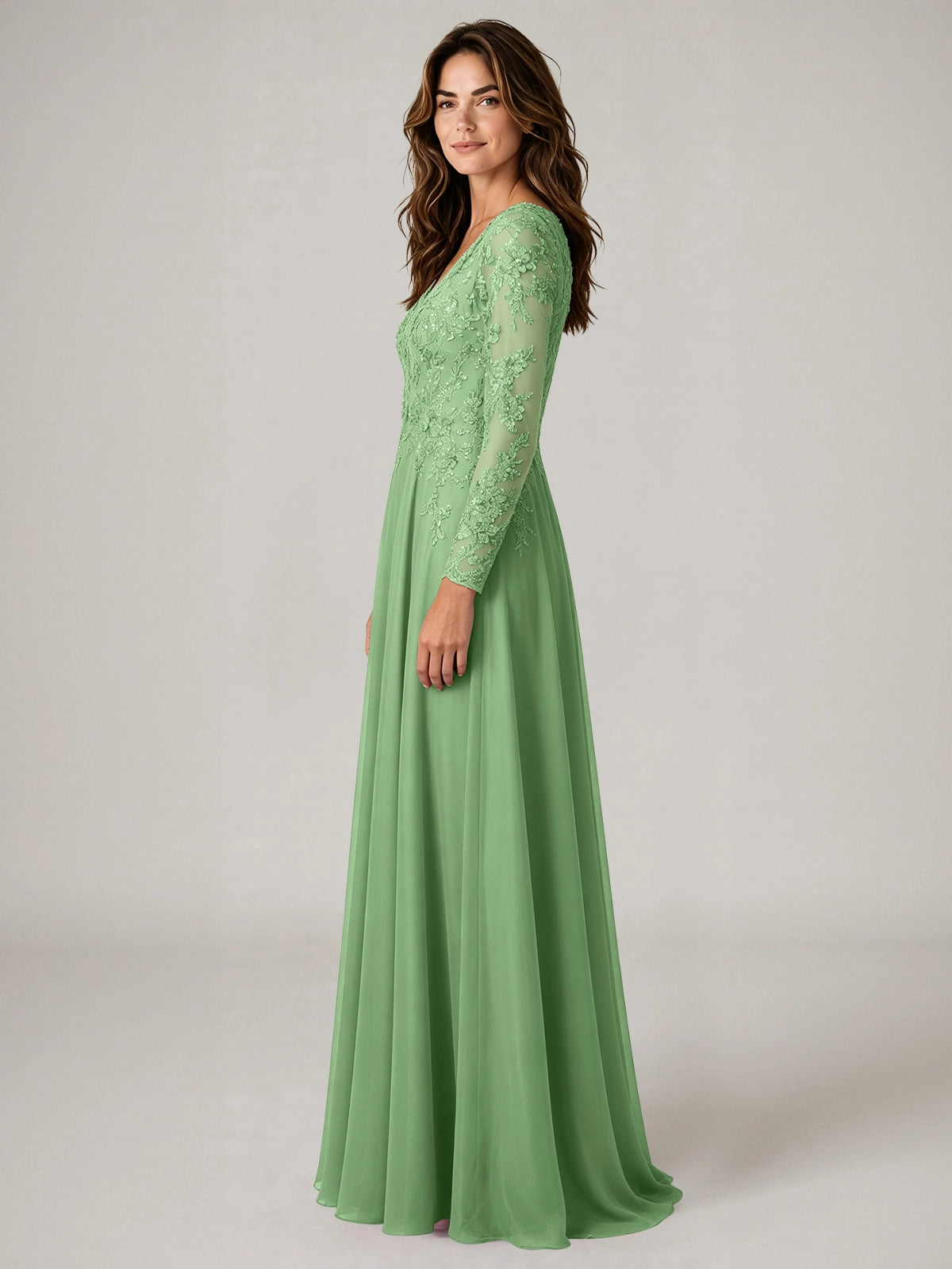 A-line Mother of the Bride Dress with Appliques