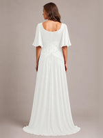 Cowl Neck Mother of the Bride Dress with Applique 