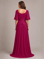 Cowl Neck Mother of the Bride Dress with Applique 