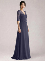 Lace Mother of the Bride Dress with Half Sleeves