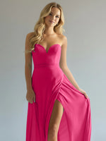 Sweetheart Bridesmaid Dress with Slit 