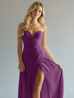 Sweetheart Bridesmaid Dress with Slit 