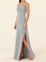 Chiffon Bridesmaid Dress with Slit 