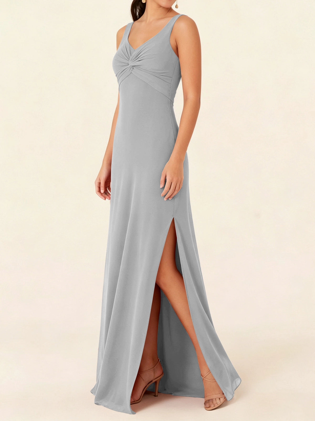 Chiffon Bridesmaid Dress with Slit 
