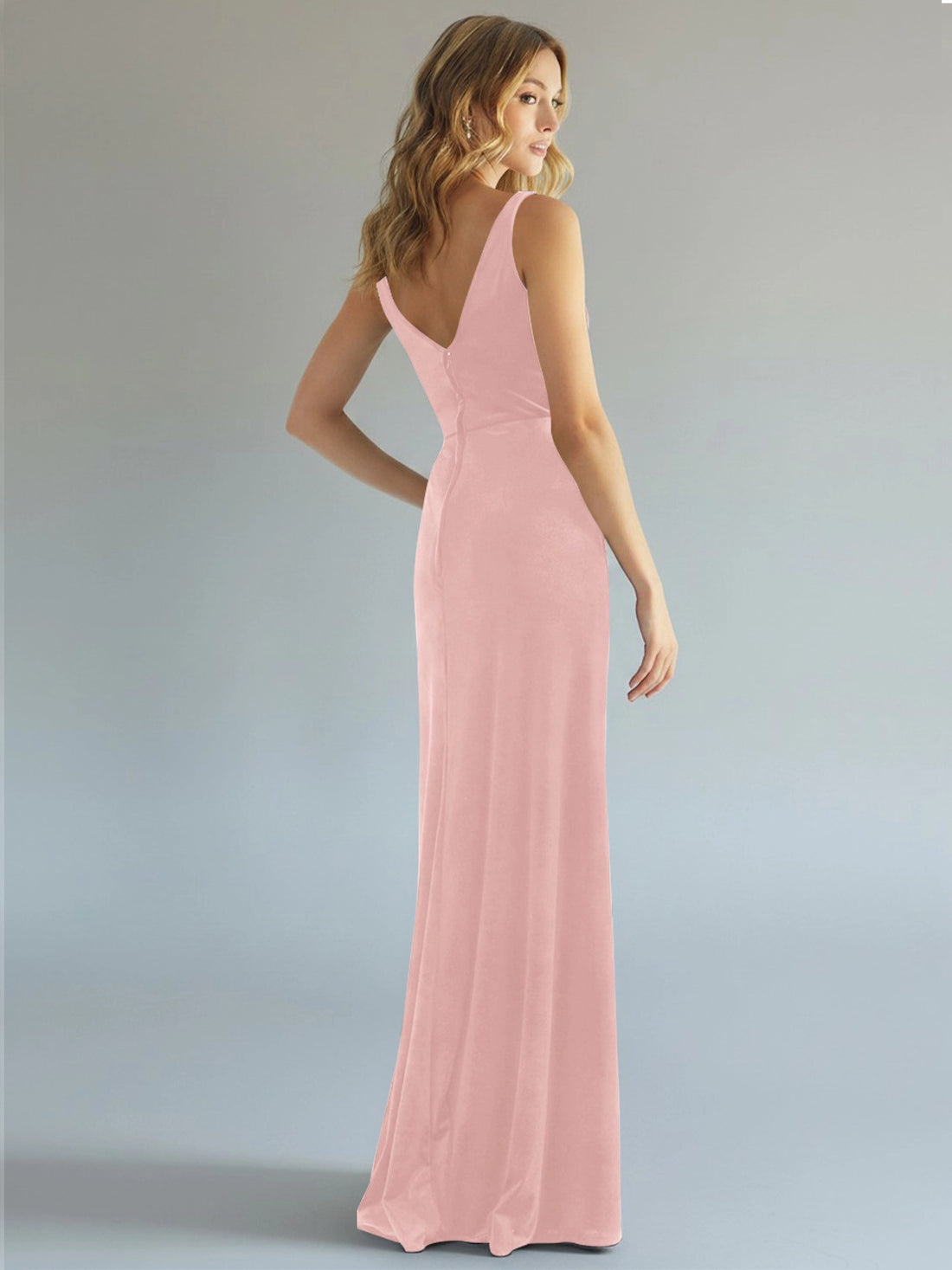 Velvet Bridesmaid Dress with Slit 