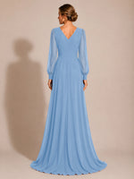Chiffon Mother of the Bride Dress with Long Sleeves 