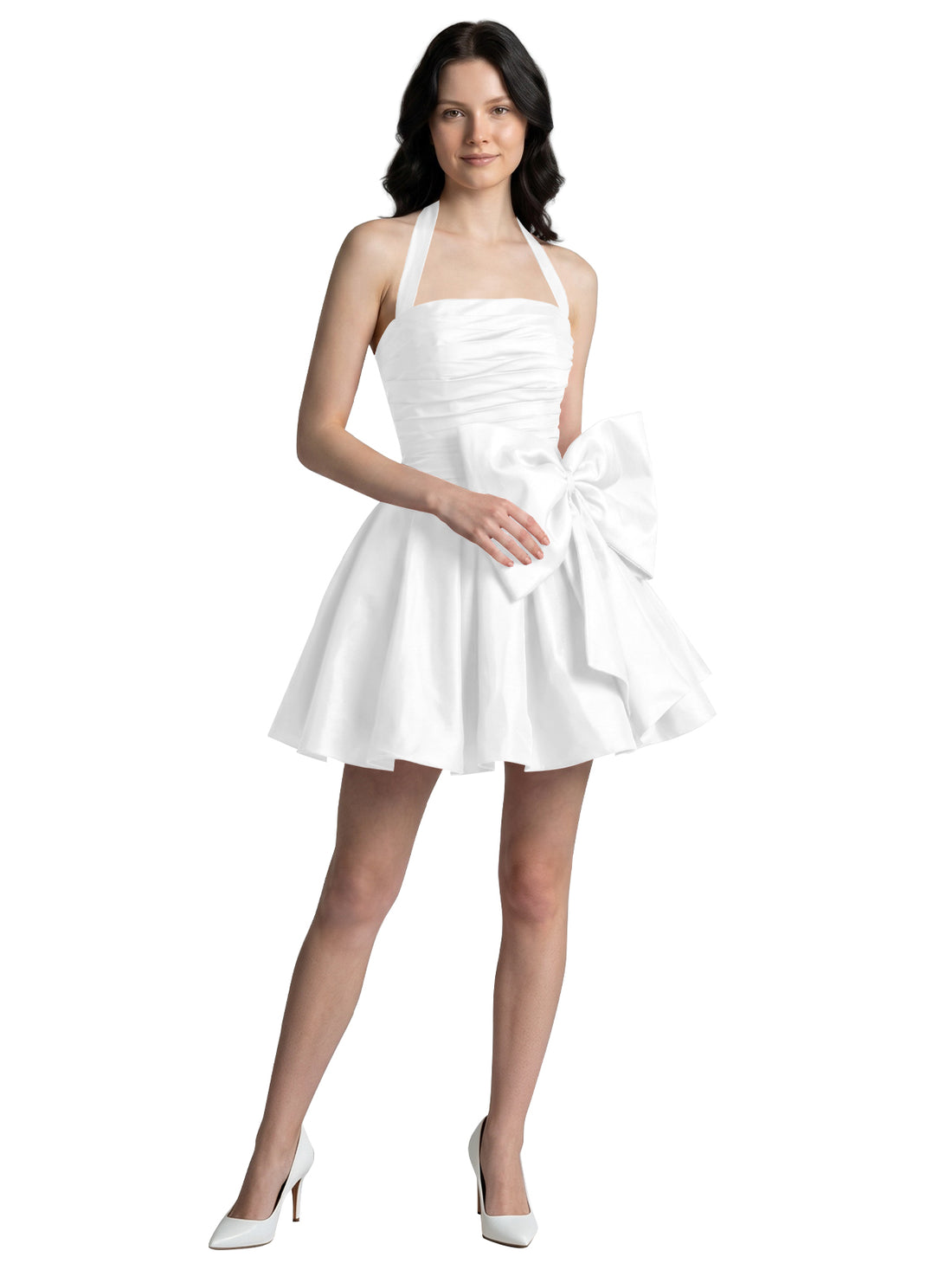Halter Oversized Bow Mini Dress 