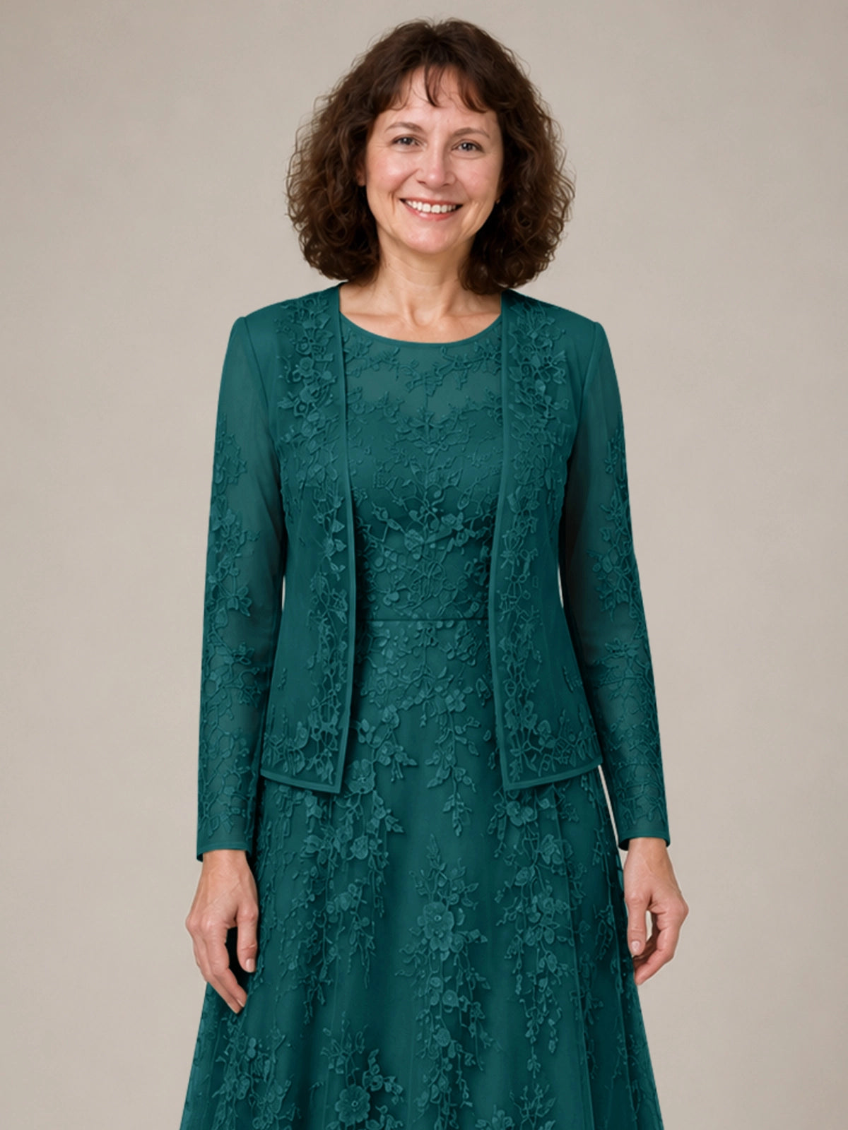 A-line Mother of the Bride Dress with Lace 