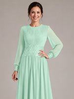 Chiffon Mother of the Bride Dress with Jewel Neckline 
