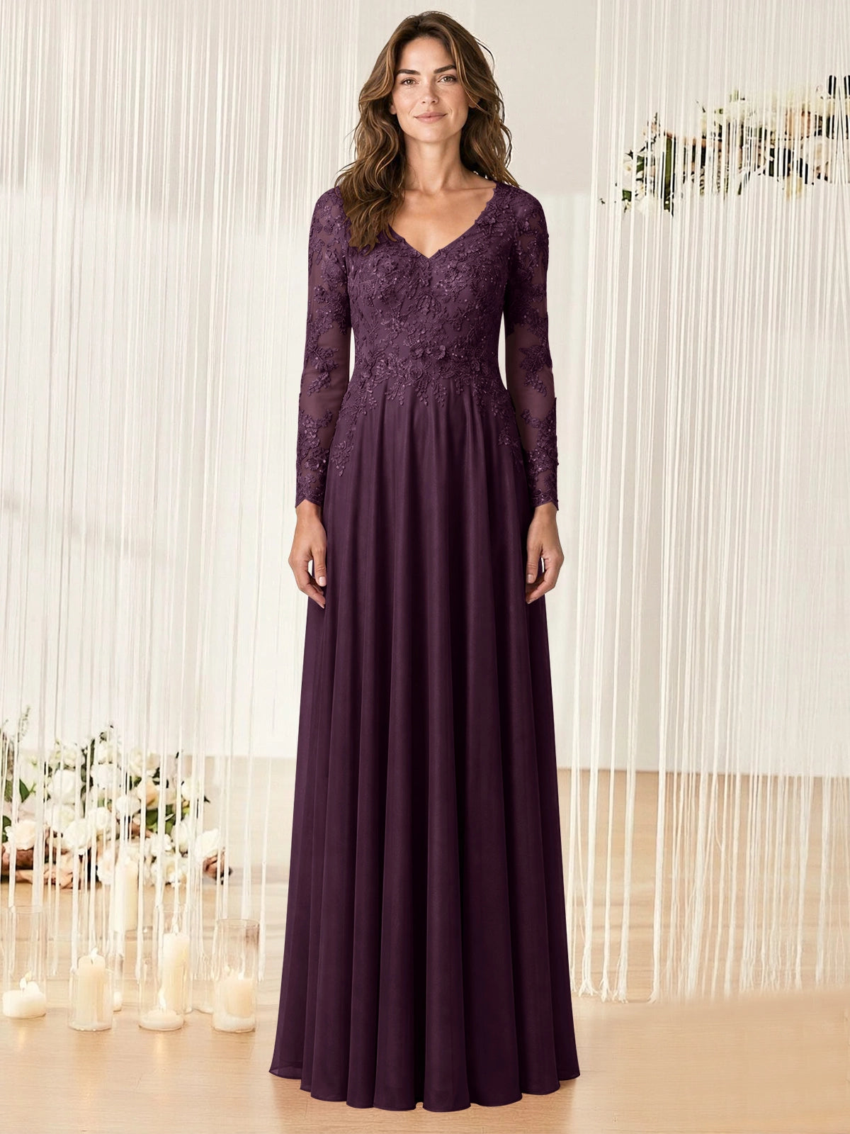 A-line Mother of the Bride Dress with Appliques
