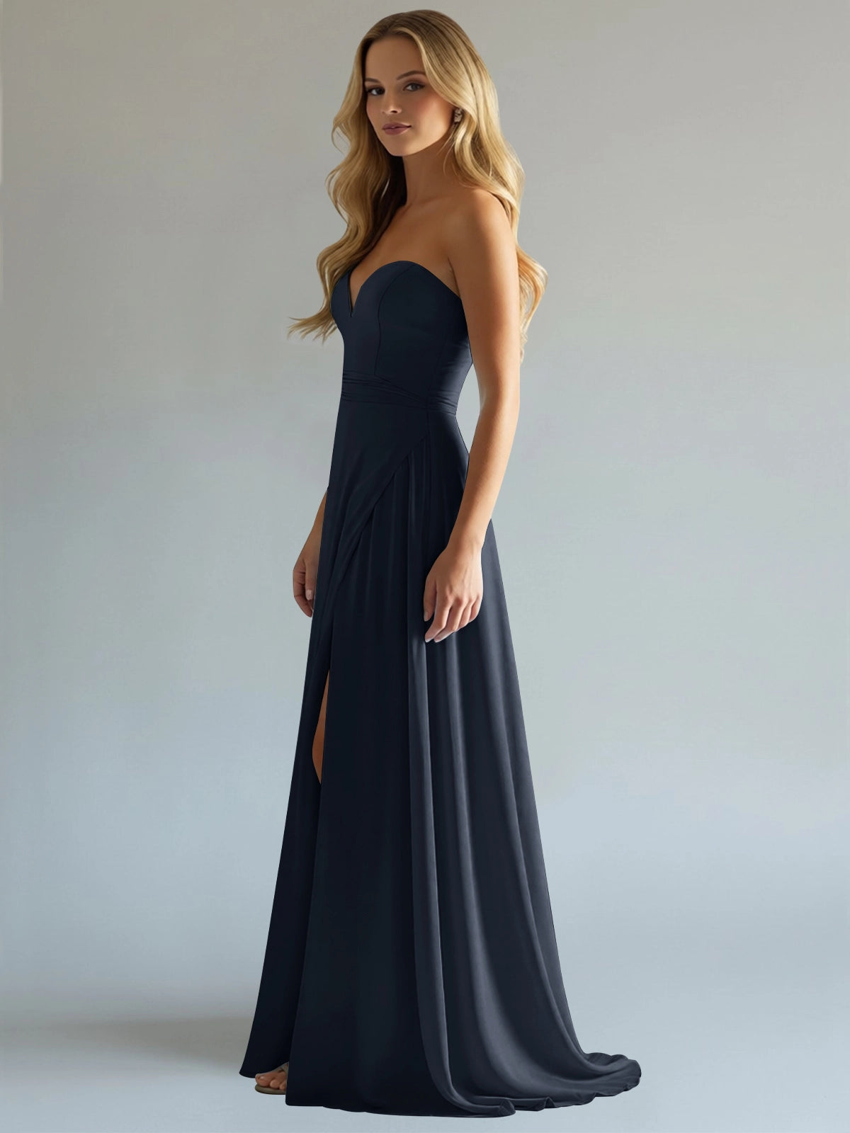 Sweetheart Bridesmaid Dress with Slit 