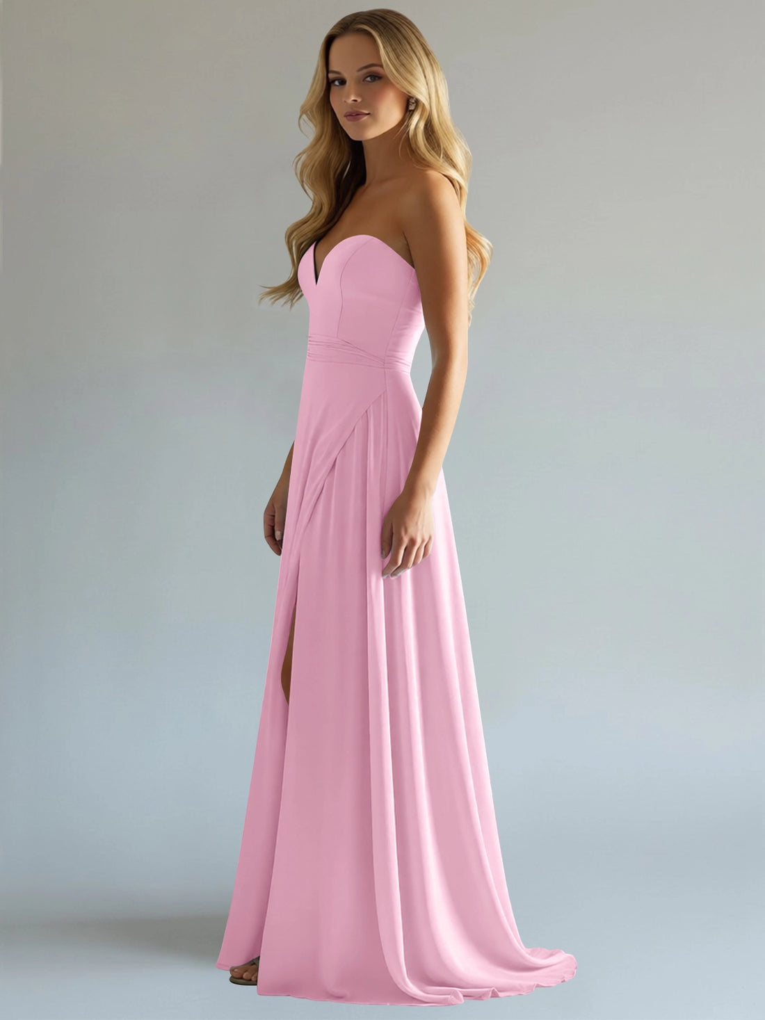 Sweetheart Bridesmaid Dress with Slit 
