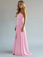 Sweetheart Bridesmaid Dress with Slit 