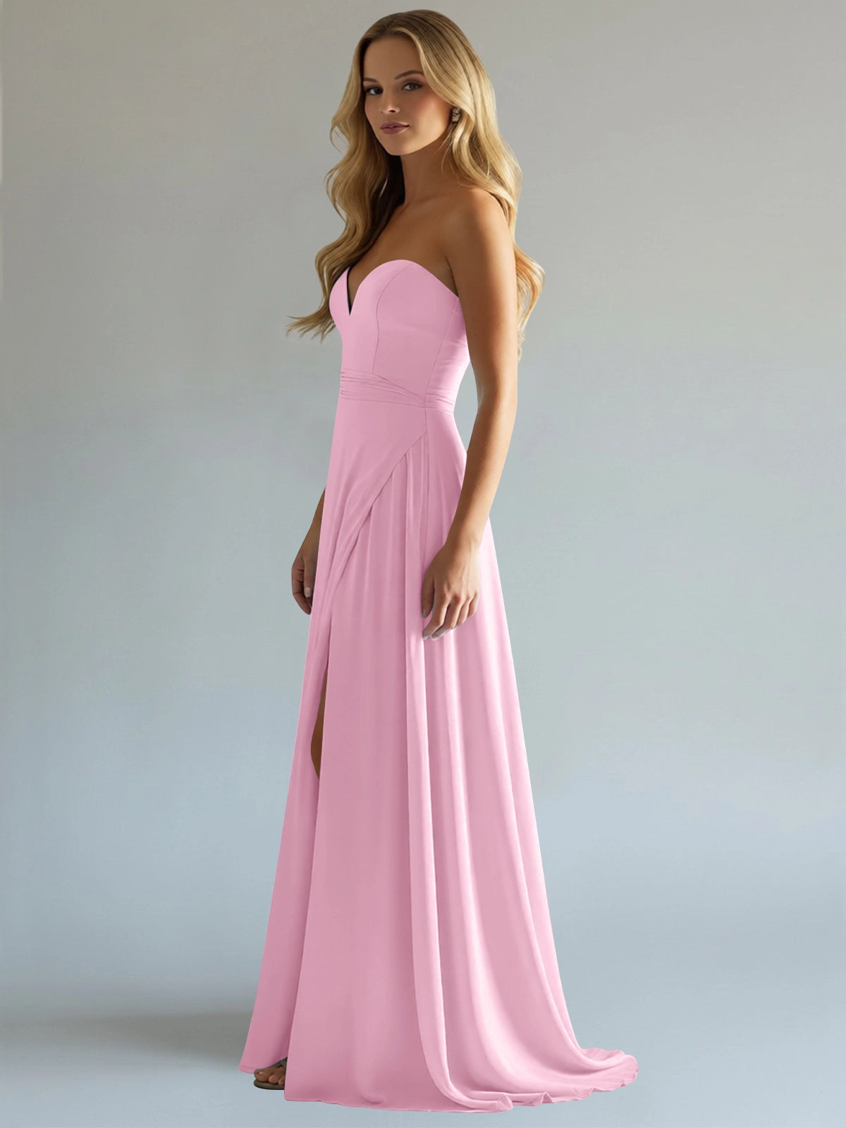 Sweetheart Bridesmaid Dress with Slit 
