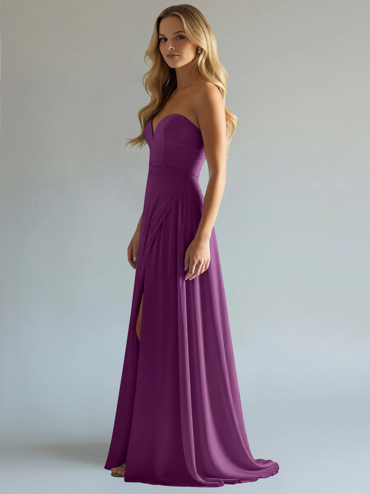 Sweetheart Bridesmaid Dress with Slit 