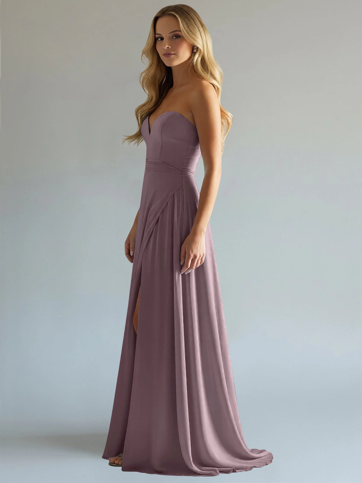 Sweetheart Bridesmaid Dress with Slit 