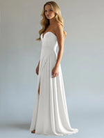 Sweetheart Bridesmaid Dress with Slit 