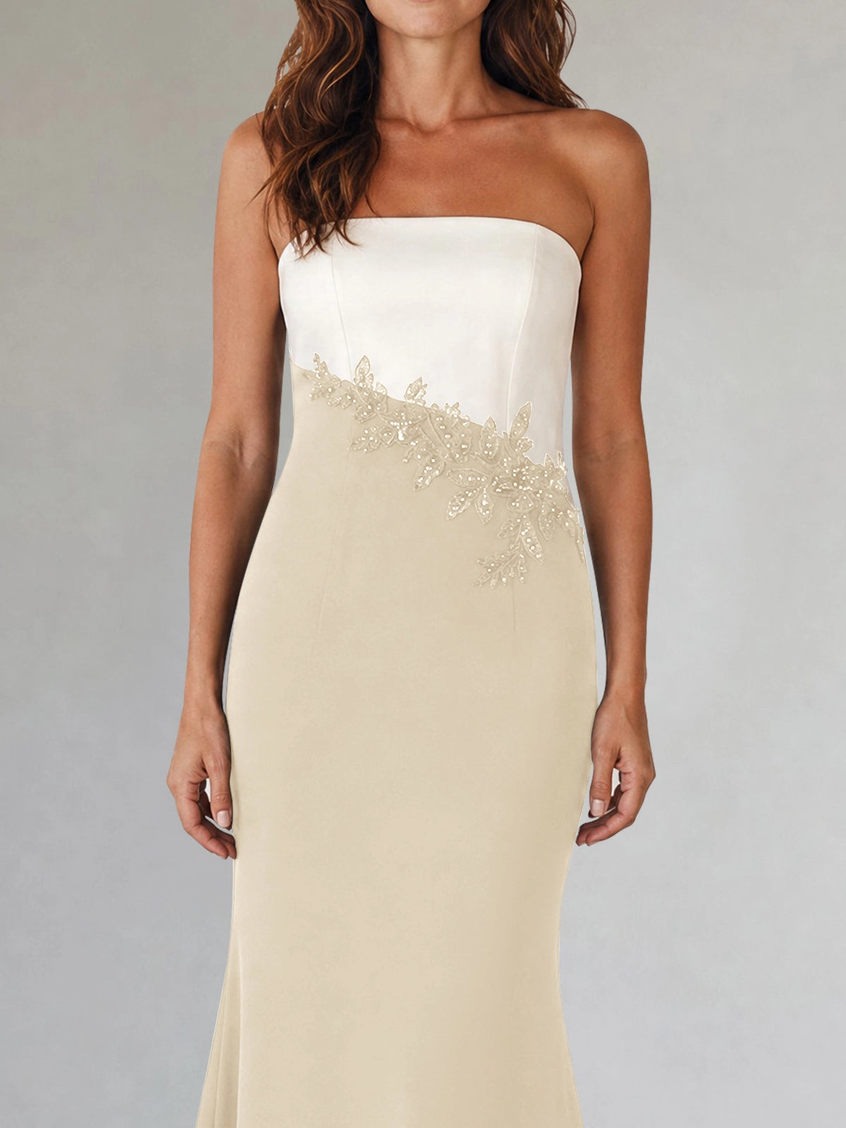 Trumpet Mother of the Bride Dress with Appliques