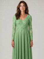 A-line Mother of the Bride Dress with Appliques