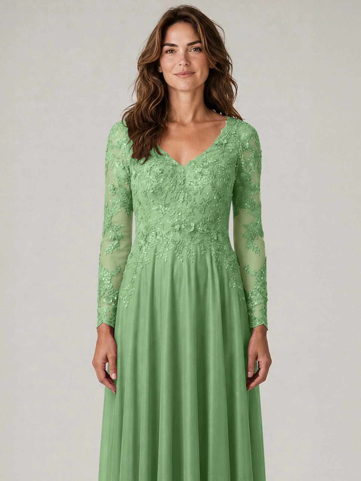 A-line Mother of the Bride Dress with Appliques