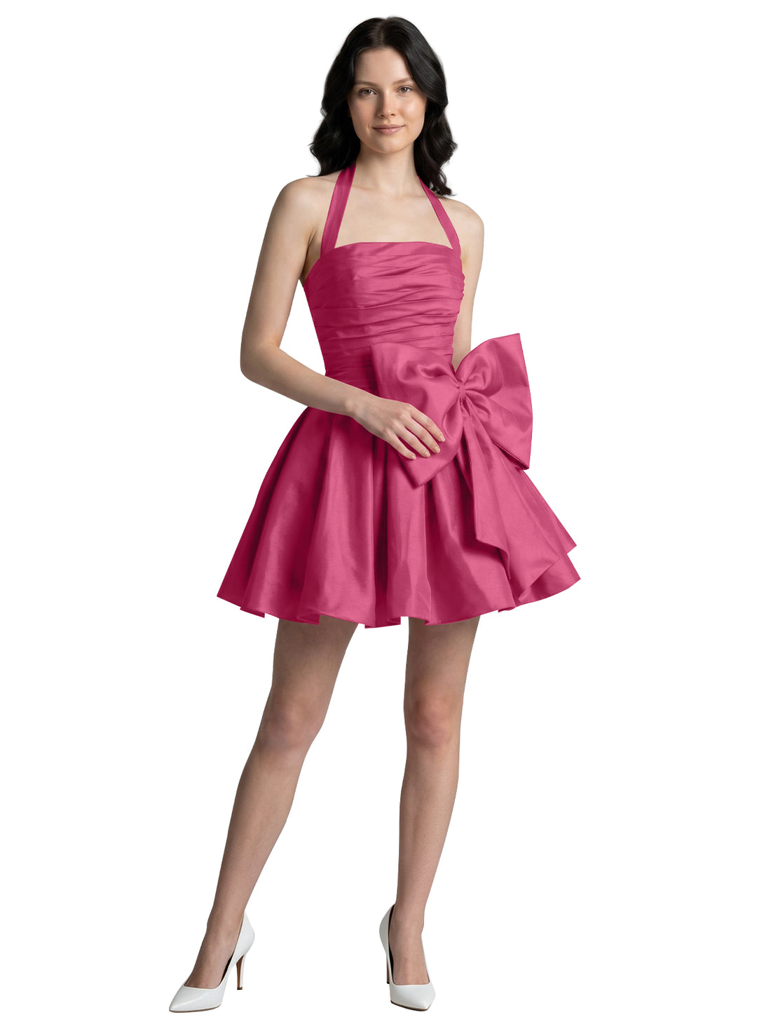 Halter Oversized Bow Mini Dress 