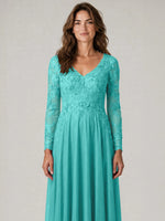 A-line Mother of the Bride Dress with Appliques