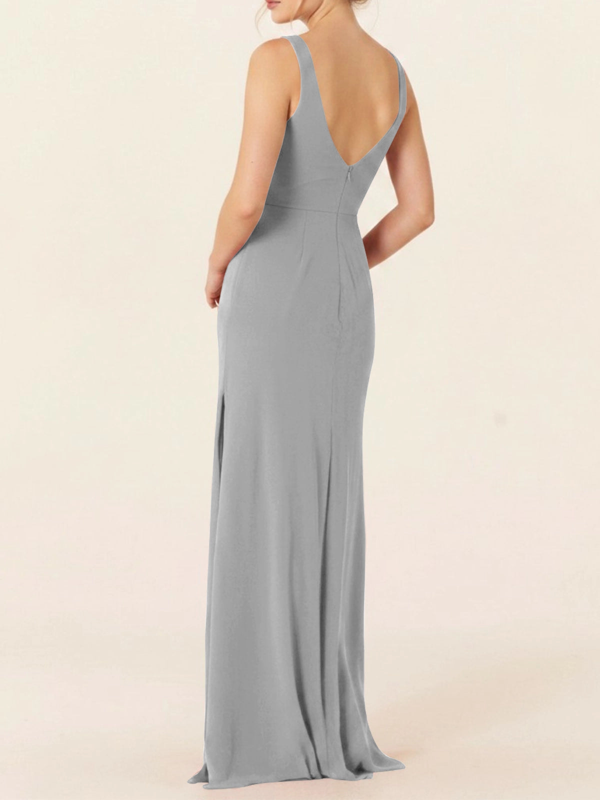 Chiffon Bridesmaid Dress with Slit 