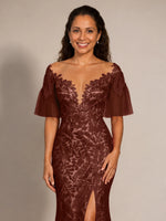 Mermaid Mother of the Bride Dress with V-neck 