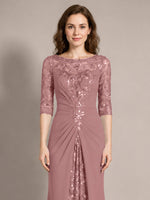 Lace Mother of the Bride Dress with Applique 