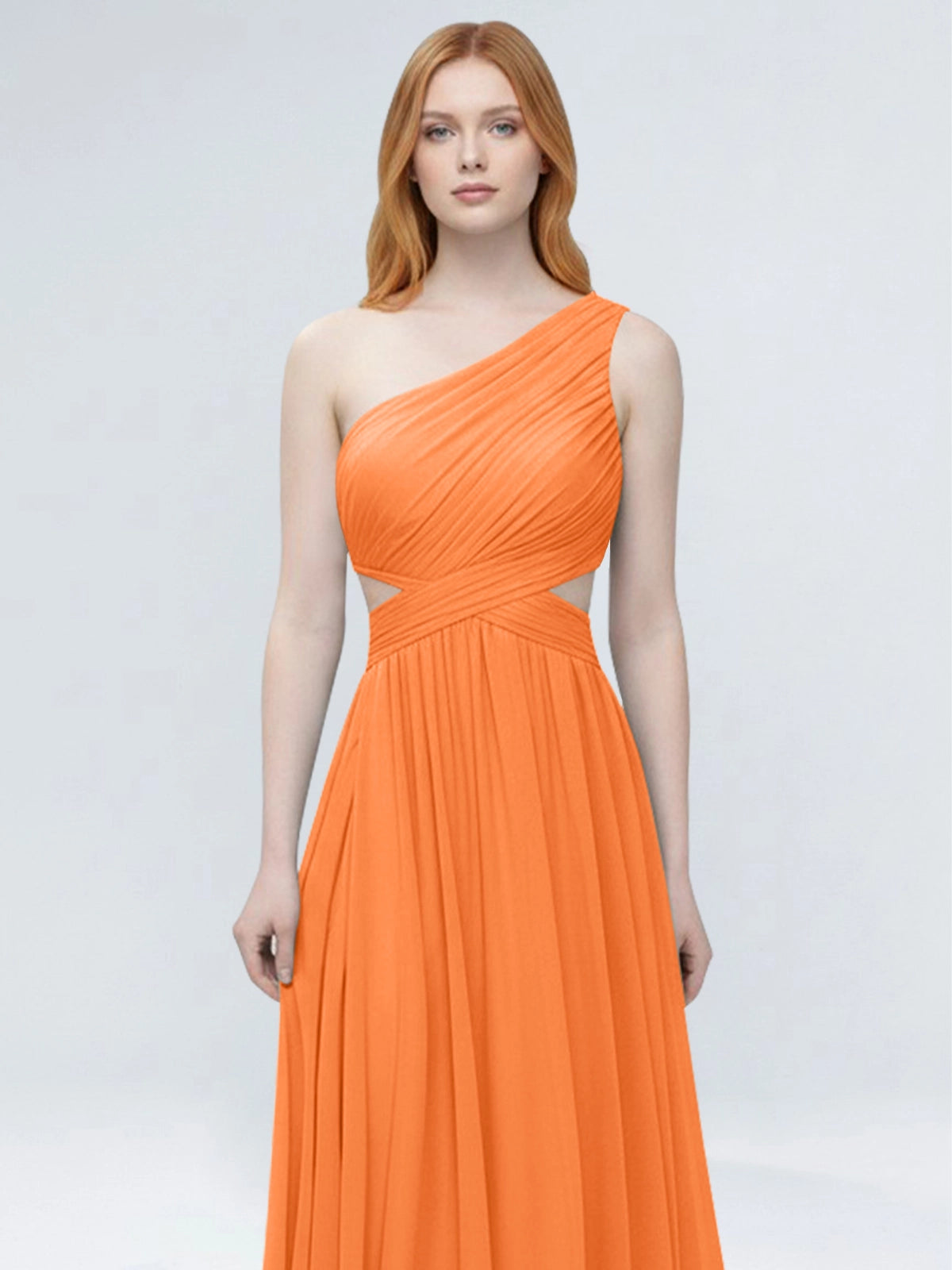 One-Shoulder Side Cut-Out Bridesmaid Dress 