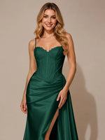 Silk-like Prom Dress with Appliques