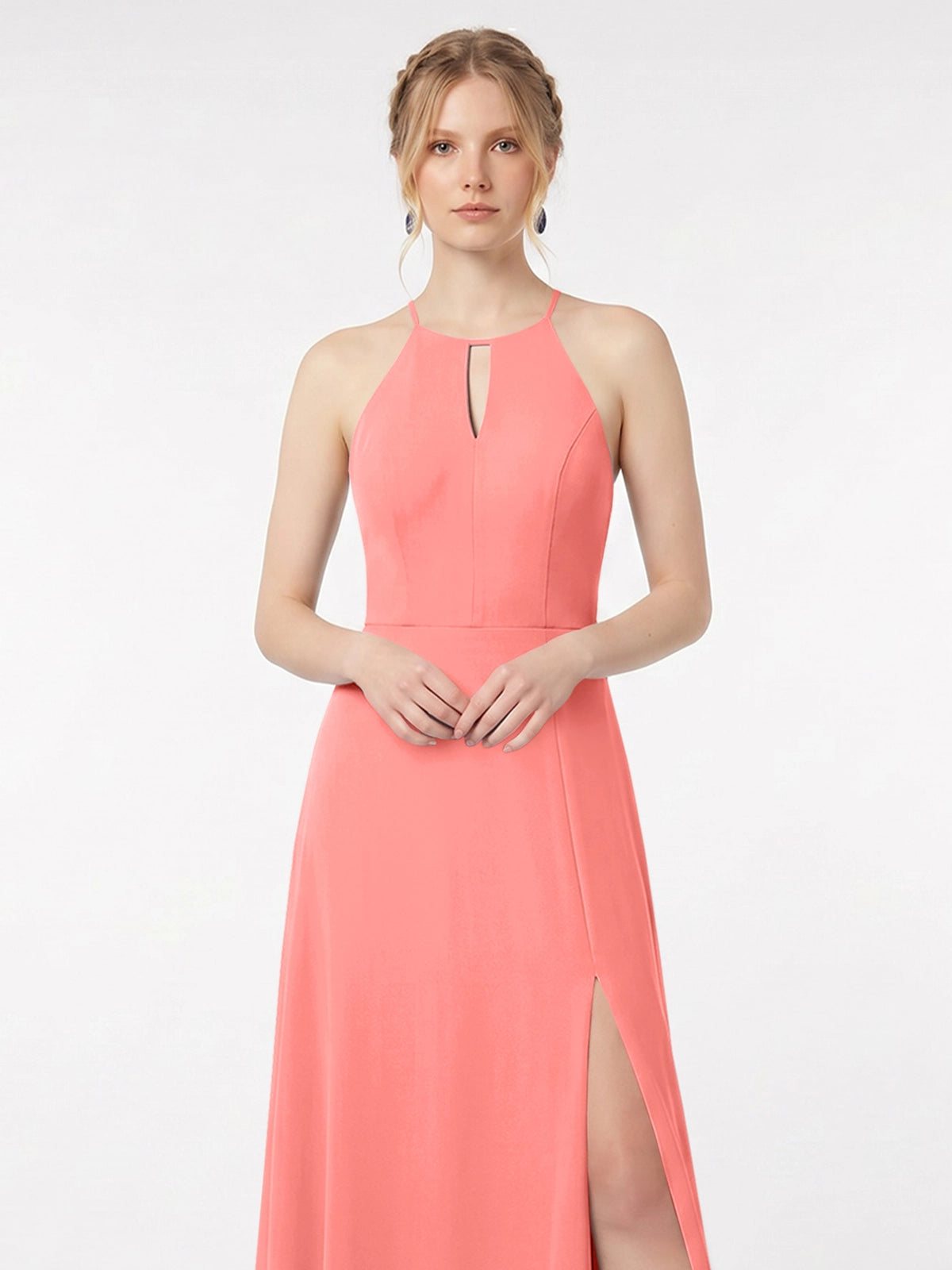Chiffon Bridesmaid Dress with Halter 