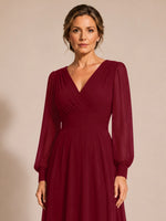 Chiffon Mother of the Bride Dress with Long Sleeves 