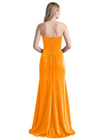 Velvet Prom Dress with Beaded Applique 