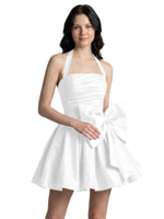 Halter Oversized Bow Mini Dress 