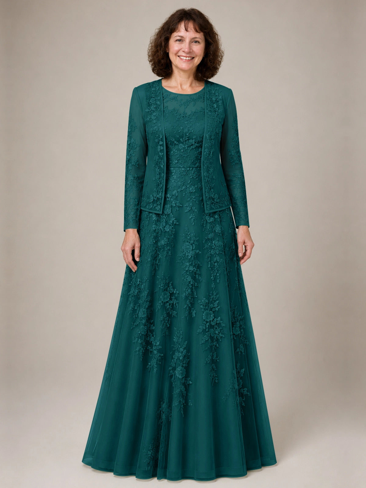 A-line Mother of the Bride Dress with Lace 